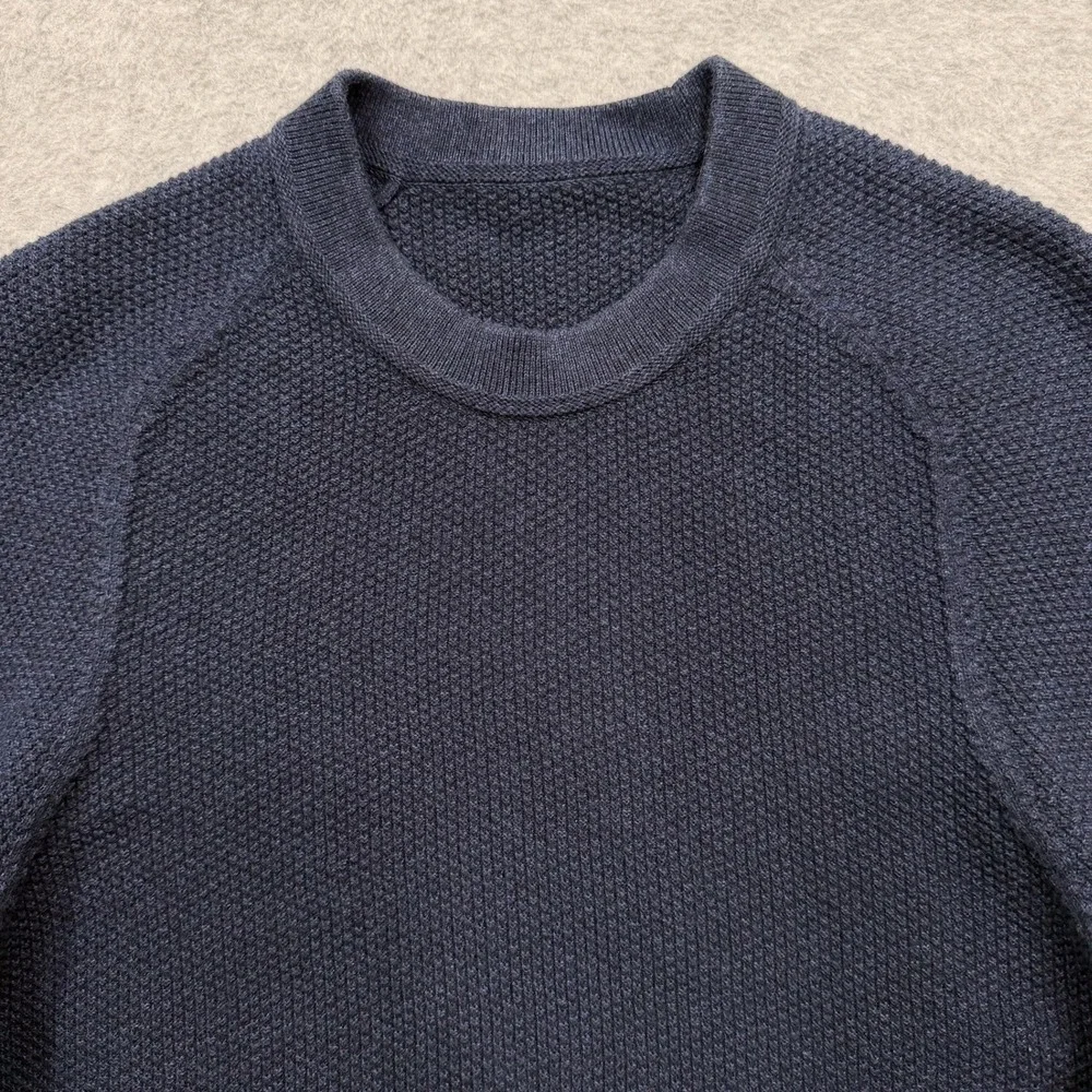 Lululemon Sweater Mens S Blue Textured Knit Crewneck